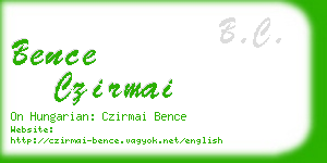 bence czirmai business card